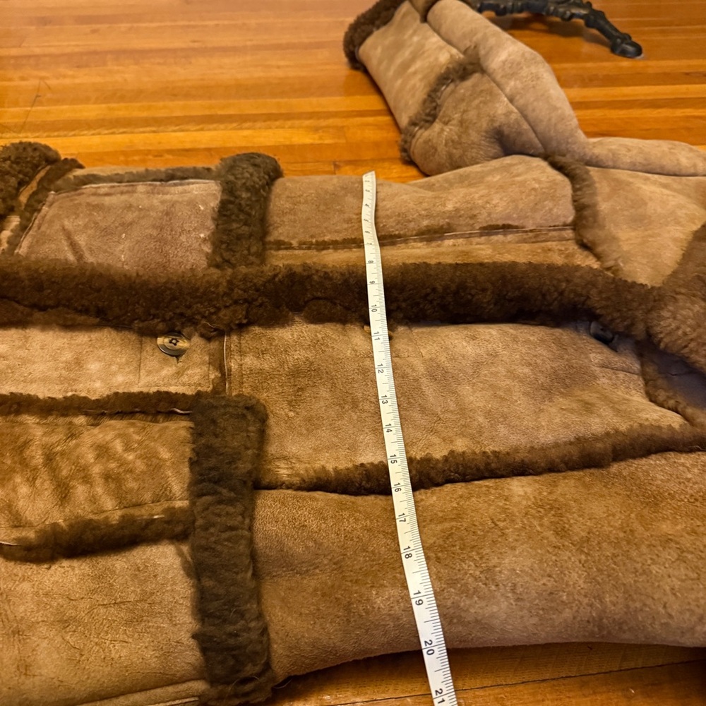 Shearling Coat with Brown Trim - Picture 7 of 11